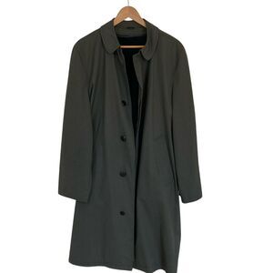 Townsman Mens Trench Top Coat‎ Olive Size 38R Removalbe Lining Button Front